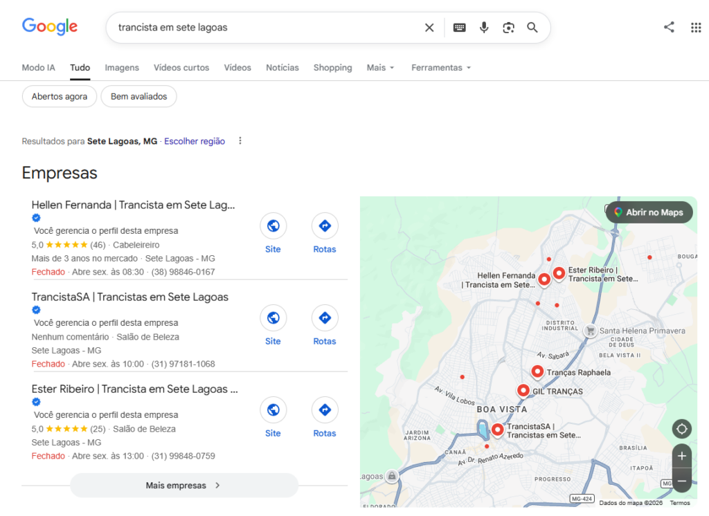 Google Meu Negócio para Trancistas - Trancista em Sete Lagoas